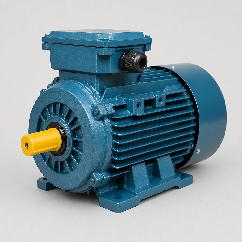 Industrial electric motor close-up